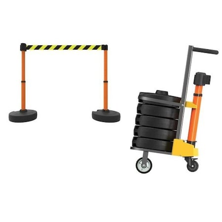 Accuform MOBILE BANNER STAKE STANCHION CART PRB908OR PRB908OR